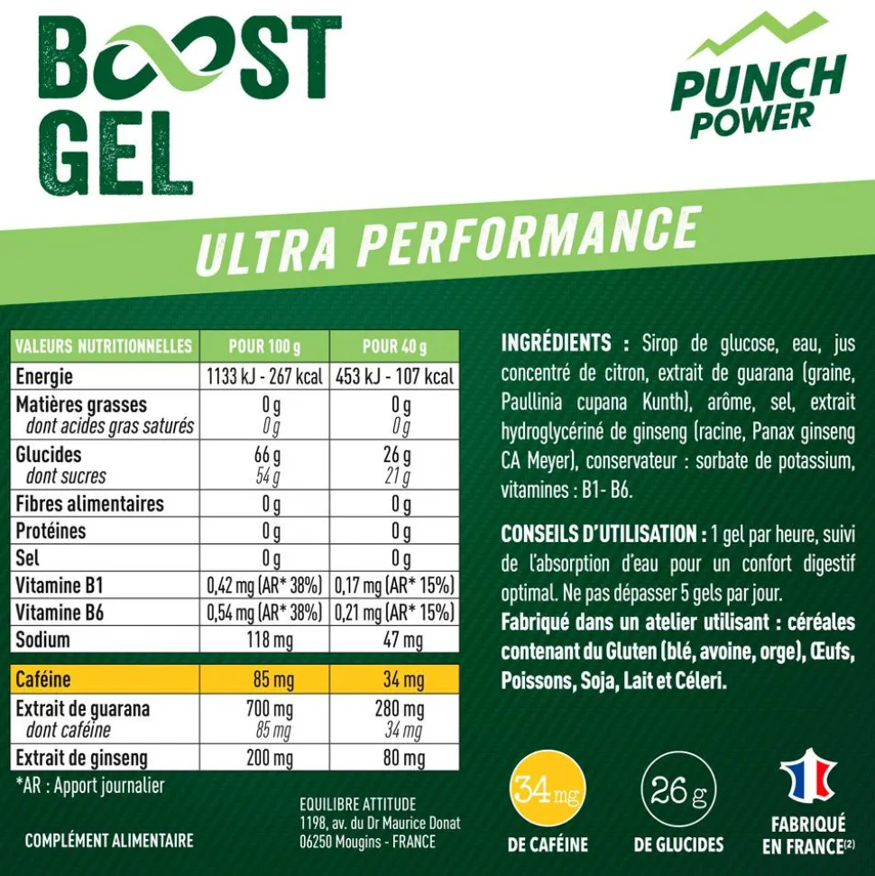 Gel energetici Punch Power Gel Boost Coup De Fouet 40 g Caféine Cola