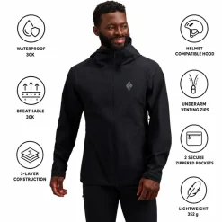 Giacca da alpinismo Black Diamond Strataline Stretch Shell Black
