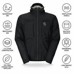 Giacca da trail Scott Endurance Super light Waterproof Black