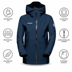 Giacca da trekking Mammut Alto Light Hardshell Hooded Jacket W Marine