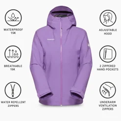 Giacca da trekking Mammut Alto Light Hardshell Hooded Jacket W Lavandin