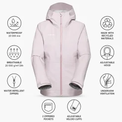 Giacca da trekking Mammut Linard Guide Hardshell Hooded Jacket W Alpine Calamint