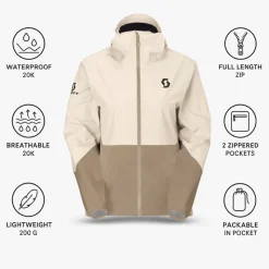 Giacca da trekking Scott W's Explorair Light Dryo 2.5 Layer Cotton White Toast Beige