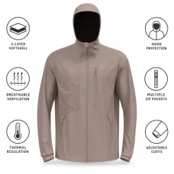 Giacca sci di fondo Odlo Zeroweight Windproof X Warm Jkt Cinder