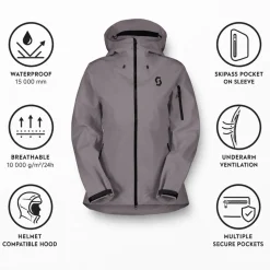 Giacca tecnica Scott Jacket W's Explorair 3 Layer Evening Grey