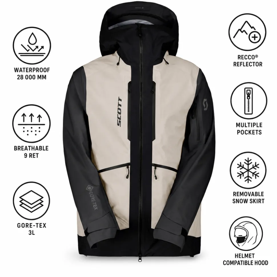 Giacca tecnica Scott M's Jacket Vertic Gore Tex 3 Layer Black Dust White