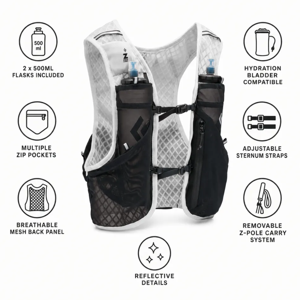 Gilet da trail Black Diamond Distance 6 Hydration Vest Alloy