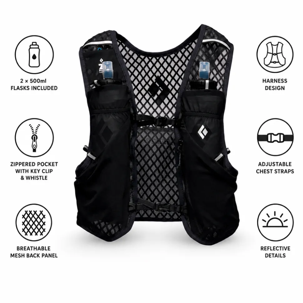 Gilet da trail Black Diamond Distance 2 Hydration Vest Black