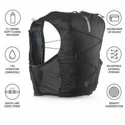 Gilet da trail Salomon Active Skin 8 Set Black Metal
