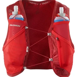 Gilet da trail Salomon Active Skin 4 Set Red Dahlia High Risk Red