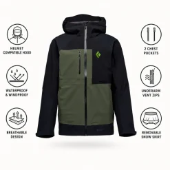 Giubbotto tecnico Black Diamond M Recon Stretch Pro Shell Black - Tundra