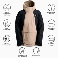 Giubbotto tecnico Burton Reserve 2L Relaxed Summit Taupe True Black
