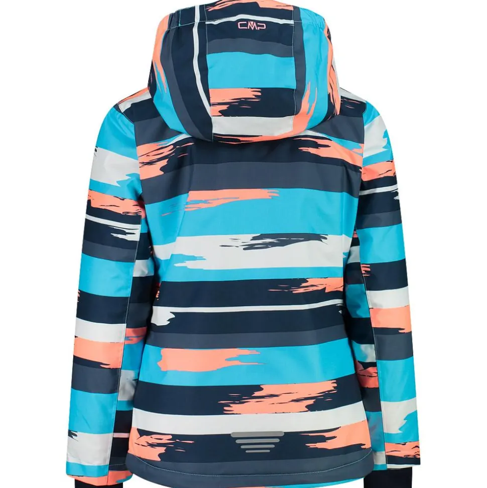 Giubbotto tecnico CMP Kid Girl Jacket Snaps Hood Topazio Bianco Lotus
