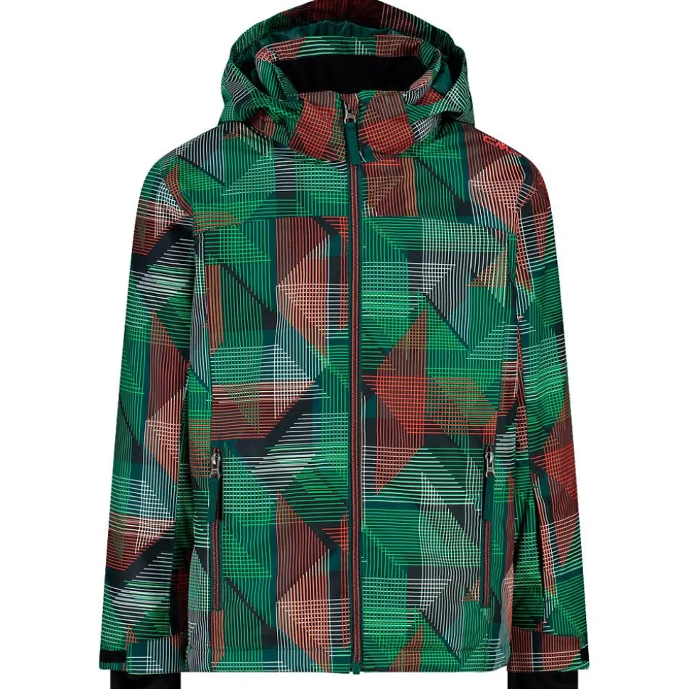 Giubbotto tecnico CMP Kid Jacket Snaps Hood Deep Mint Alipne Tango