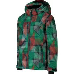 Giubbotto tecnico CMP Kid Jacket Snaps Hood Deep Mint Alipne Tango