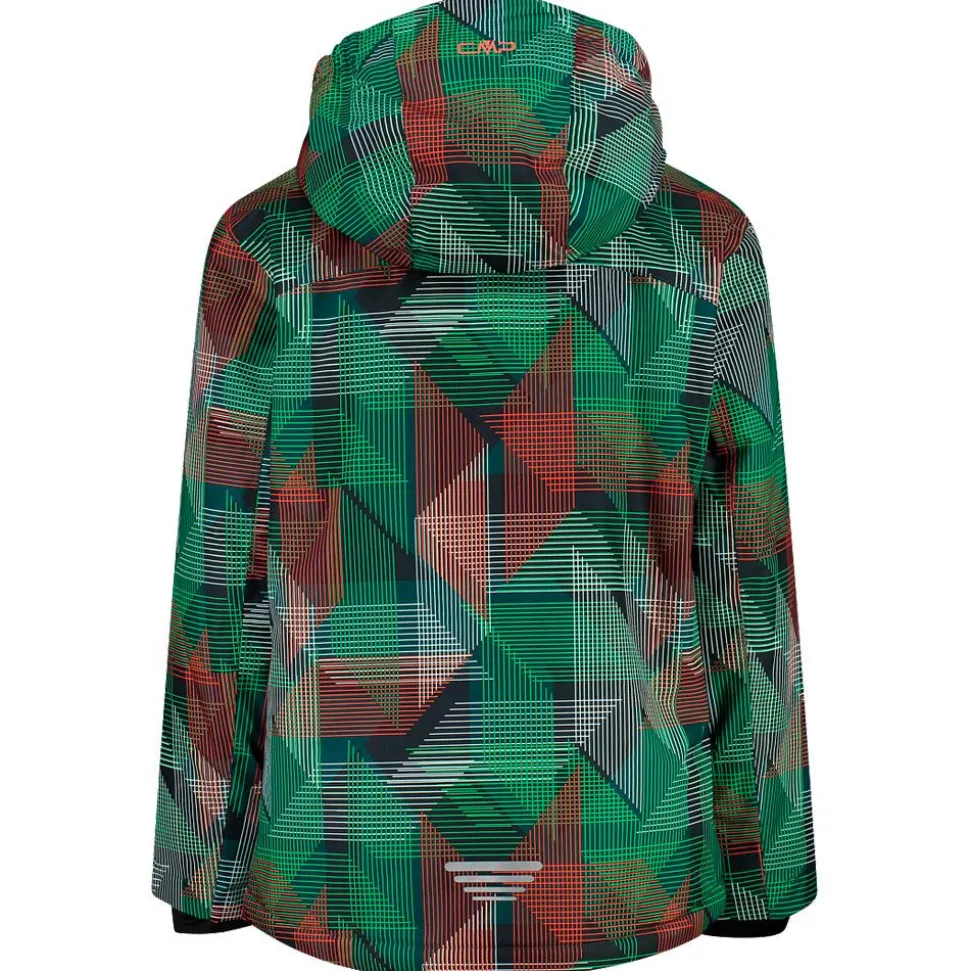 Giubbotto tecnico CMP Kid Jacket Snaps Hood Deep Mint Alipne Tango
