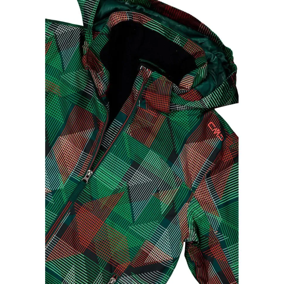 Giubbotto tecnico CMP Kid Jacket Snaps Hood Deep Mint Alipne Tango