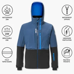 Giubbotto tecnico Millet Grands Montets Pro Jacket M Dark Denim Noir