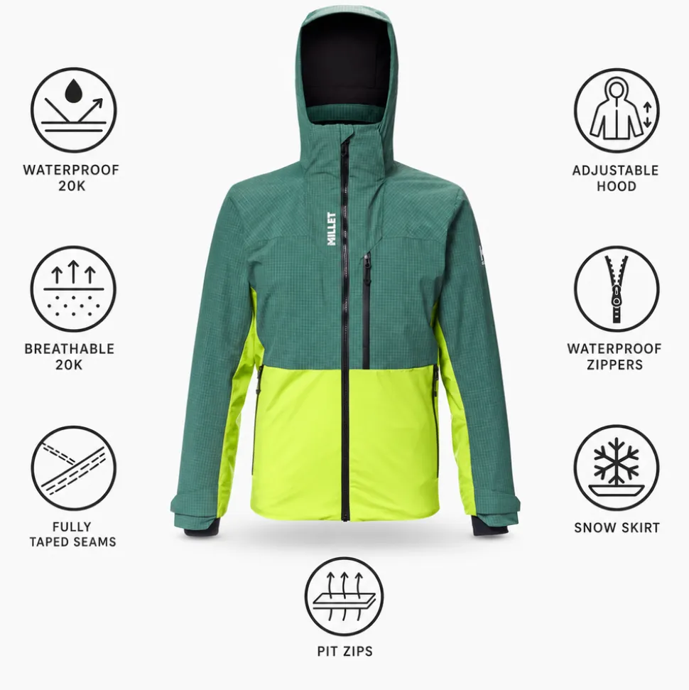 Giubbotto tecnico Millet Grands Montets Peak Jacket M Bottle Macaw Green