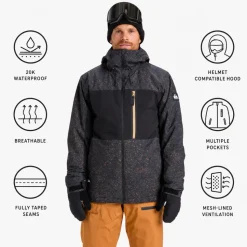 Giubbotto tecnico Quiksilver Sycamore Printed Jacket Mountain Static True Black