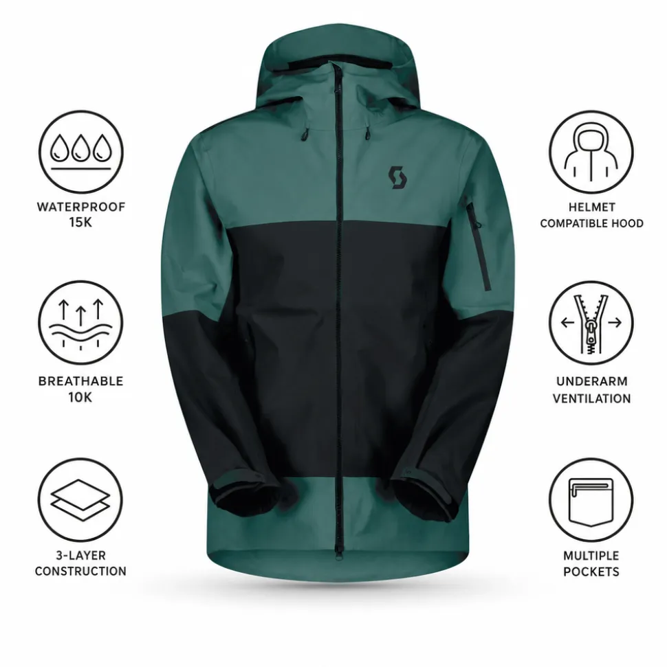 Giubbotto tecnico Scott Jacket M's Explorair 3 Layer Frozen Blue Black