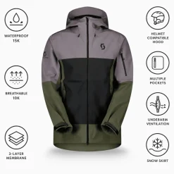 Giubbotto tecnico Scott Jacket M's Explorair 3 Layer Evening Grey Black