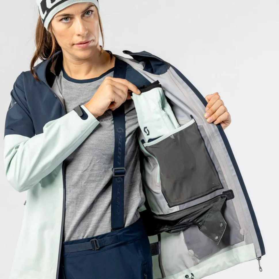 Giubbotto tecnico Scott W's Explorair 3L Jacket Fresh Green Dark Blue