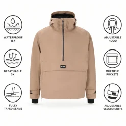 Giubbotto tecnico Slope Ruki M's Ski Anorak Roasted Cashew