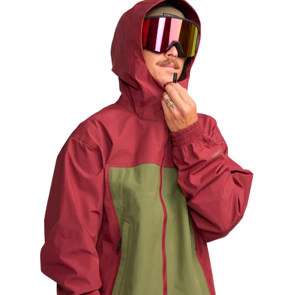 Giubbotto tecnico Volcom Arthur 3 Layer Jacket Burnt Red