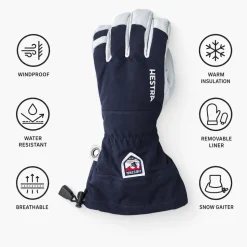Guanti Hestra Army Leather Heli Ski Navy