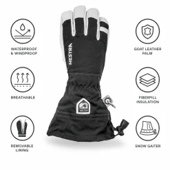 Guanti Hestra Army Leather Heli Ski Glove Black