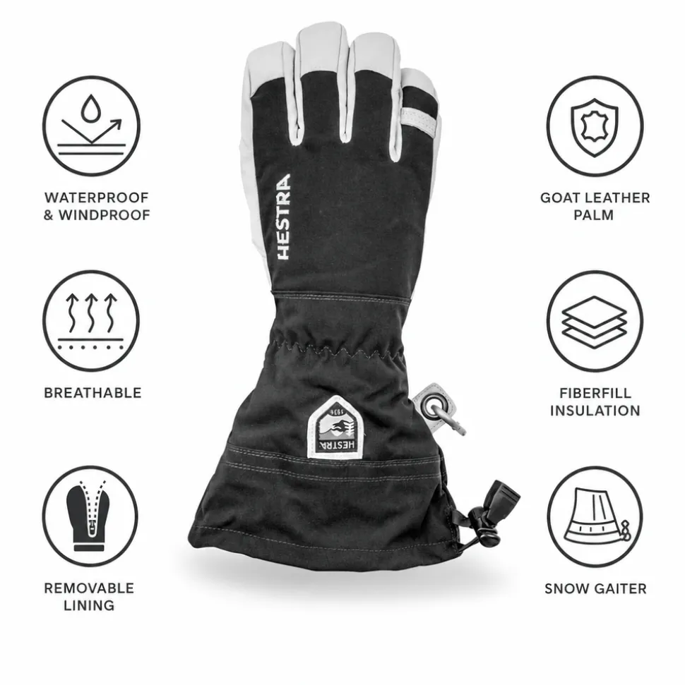 Guanti Hestra Army Leather Heli Ski Glove Black