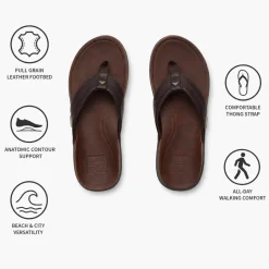 Infradito Reef Leather Offshore Dark Brown