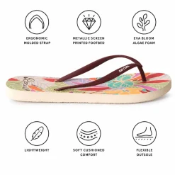 Infradito Rip Curl Mixed Bloom Open Toe Dark Chocolate