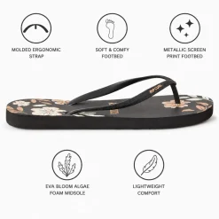 Infradito Rip Curl Mixed Bloom Open Toe Black