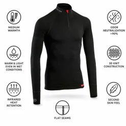 Intimo Tecnico Damart Sport Energy Thermolactyl 3 Col Zippe Noir