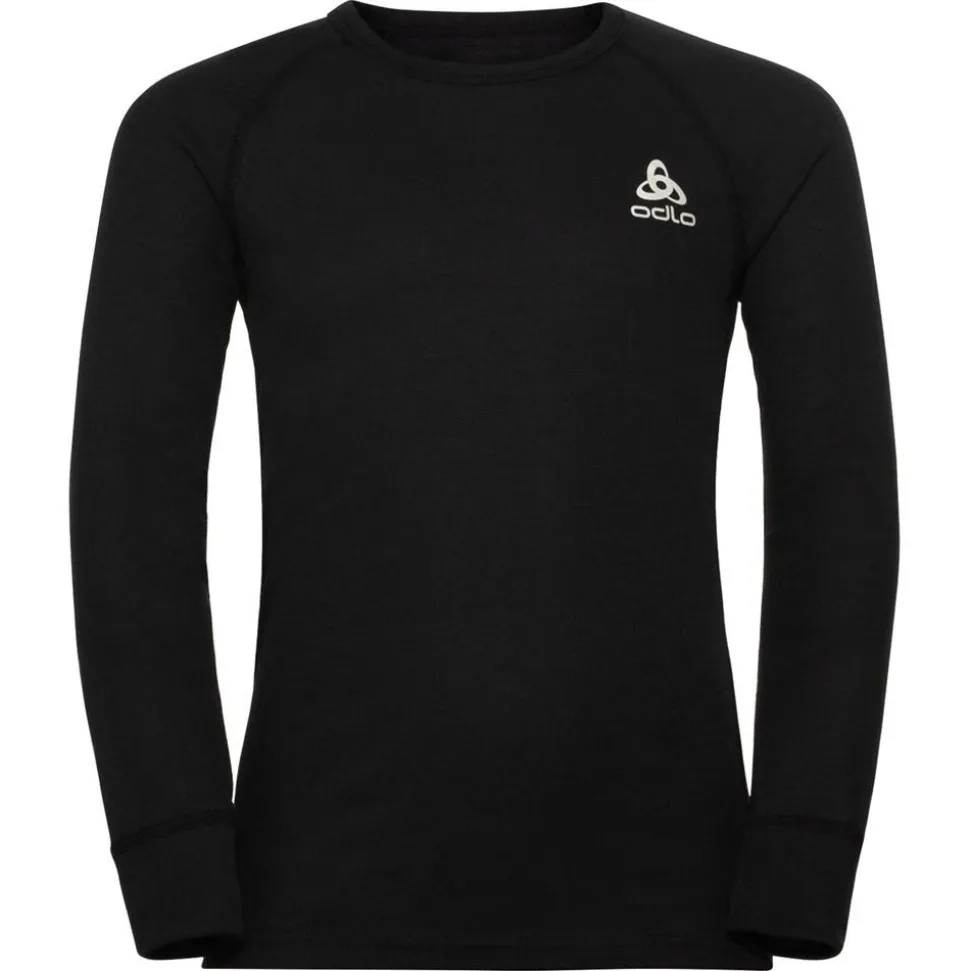 intimo tecnico sci di fondo Odlo Active Warm Eco Kids BI Top Crew Neck LS Black