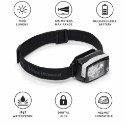 Lampade frontali Black Diamond Distance Lt 1100 Black Alloy