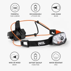 Lampade frontali Petzl Nao RL Noir