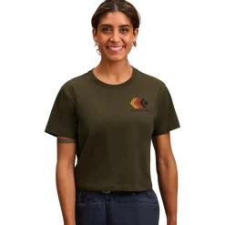 Maglietta da arrampicata Black Diamond Faded Crop Ss Tee Dark Moss