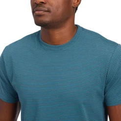 Maglietta da arrampicata Black Diamond Stripe Short Sleeve Creek Blue Charcoal