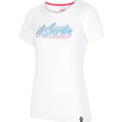 Maglietta da arrampicata La Sportiva Retro T-Shirt W White Malibu Blue