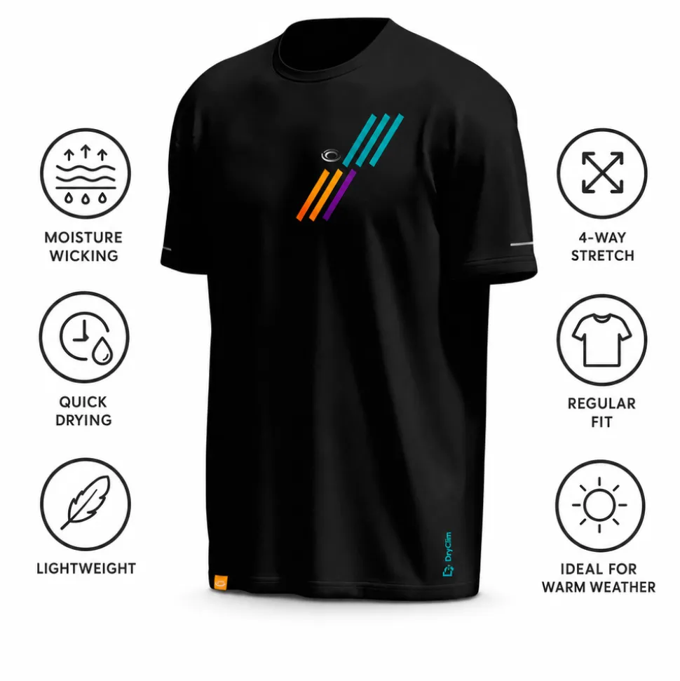 Maglietta da trail Bv Sport Haut Technique Light Reflect Noir Turquoise