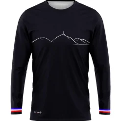Maglietta da trail Le Colibri Frenchy L’auvergnat Manches Longues Noir
