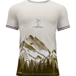 Maglietta da trail Le Colibri Frenchy Isard Blanc Vert