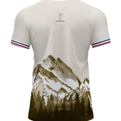 Maglietta da trail Le Colibri Frenchy Isard Blanc Vert