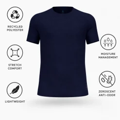 Maglietta da trail Odlo Essential 365 Tee Shirt Crew Neck Short Sleeve Eclipse Melange