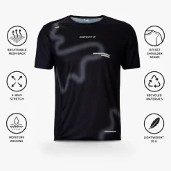Maglietta da trail Scott Rc Run Short Sleeve Black Spray Grey