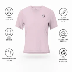 Maglietta da trail Scott W's Endurance Light Short Sleeve Bliss Pink