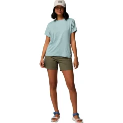 Maglietta da trekking Columbia Parsons Point Back Graphic Crushed Blue Heather Floral Fun